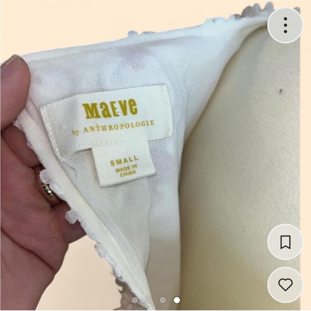 Maeve From Anthropologie Cream Textured Rosettes Top Size S - Picture 4 of 4